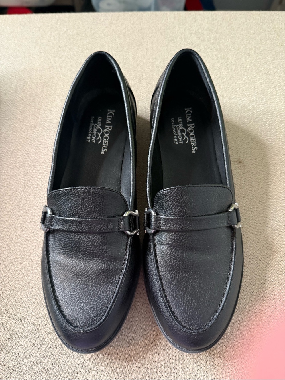 Kim Rogers sz 8M Helena Black loafers with buckle detail Preppy Retro 90s